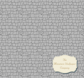 Grey Flagstone Dollhouse Miniature Wallpaper - All Scales Available - Papers, Self Adhesive And Fabrics -Dollhouse