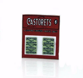 Castorets Chocolate Flavoured Laxative Display Card ~ Dolls House Miniature ~ 12th Scale