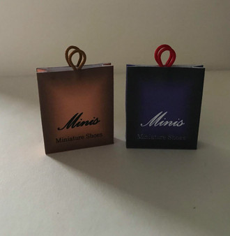 Set of 2 Bespoke Shopping Bags for Any Miniature Shop - Dolls House Miniature - 12th Scale