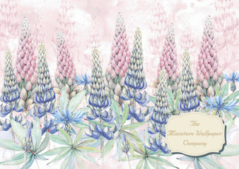 Lupin Love Mural Dollhouse Miniature Wallpaper - All Scales Available - Paper, Self Adhesive or Fabric - Miniature Paper
