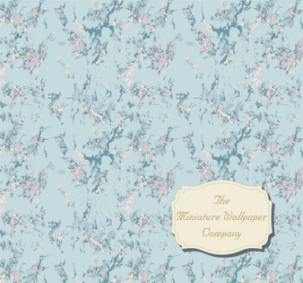 Duck Egg Marble - Luxery Miniature Dollhouse Wallpaper