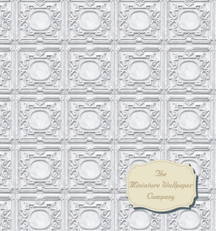 Hollyoak Ceiling Paper - Dollhouse Wallpaper - Sizes For All Scales Available - Miniature Ceiling Paper - Dollhouse Ceiling