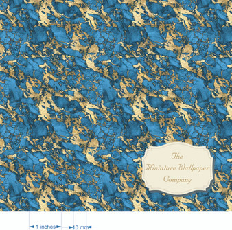 Blue Lagoon Marble - Luxery Miniature Dollhouse Wallpaper