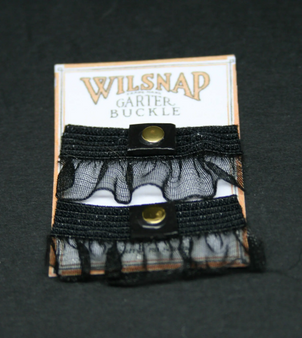 Vintage Black Garter Buckle Card Set- Dollhouse Miniature - 12th Scale