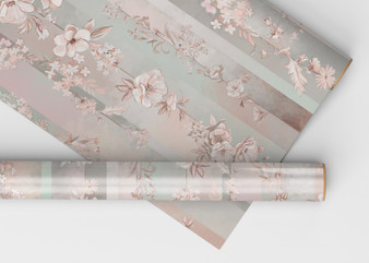 Rose Gold Vertical Florals Dollhouse Wallpaper