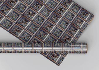 Tudor Myth Ceiling OR Floor Tiles Luxury Wallpaper - Dollhouse Wallpaper - Miniature Wallpaper