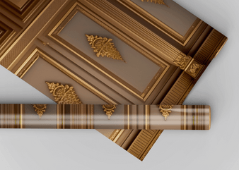 Elwyn Classic Wood Wall Design Dollhouse Wallpaper - Sizes For All Scales Available - Miniature Wallpaper - Dollhouse Wallpaper