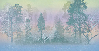 Snowy Forest Wall Mural - Luxury Dollhouse Miniature Wallpaper - All Scales Available - Papers, Self Adhesive And Fabrics