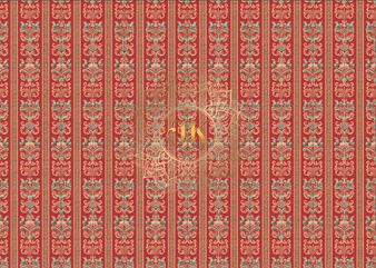 Red Meriel - Miniature Dollhouse Wallpaper