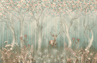 Prince Of The Forest Mural - Luxury Dollhouse Miniature Wallpaper - Dollhouse Wallpaper - 6th to 144th Scale