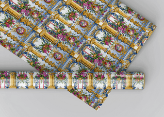 Odette Classical Dollhouse Miniature Wallpaper - All Scales Available - Self Adhesive And Fabrics - Miniature