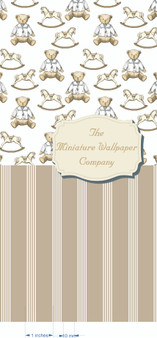 Beige Teddy Mix - Luxury Dollhouse Miniature Wallpaper - All Scales Available - Papers, Self Adhesive And Fabrics