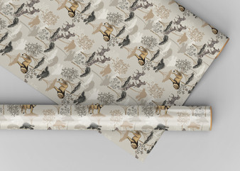 Lion Pride - Dollhouse Miniature Wallpaper - All Scales Available - Papers, Self Adhesive And Fabrics