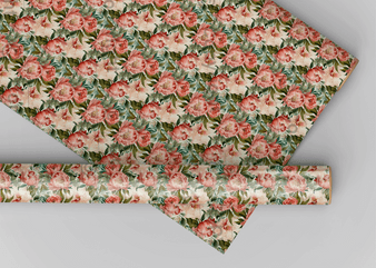 Intensity In Flowers Dollhouse Miniature Wallpaper - All Scales Available - Self Adhesive And Fabrics - Miniature