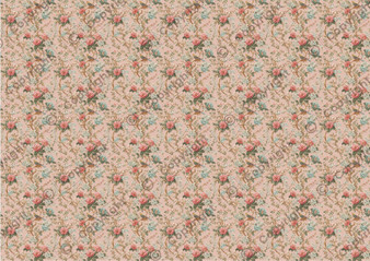 Nikura Florals Dollhouse Miniature Wallpaper - All Scales Available - Self Adhesive And Fabrics - Miniature