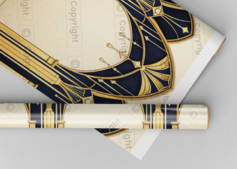 Dollhouse Miniature Wallpaper - Art Deco Arches Wall Panel - All Scales Available - Paper, Self Adhesive or Fabric - Miniature Paper