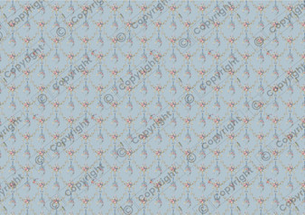 Palazzo Garden Duck Egg Dollhouse Miniature Wallpaper - All Scales Available - Self Adhesive And Fabrics - Miniature