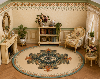 Scylla Wall Design  Dollhouse Round Rug - Sizes For All Scales Available - Custom Sizes Available