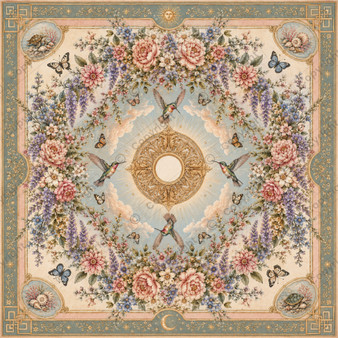Summer Skies Ceiling - Dollhouse Wallpaper - Sizes For All Scales Available - Miniature Ceiling Paper - Dollhouse Ceiling