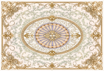Dollhouse miniature ceiling. Our ceiling panelsare printed on satin finish luxury paper 170gsm or our satin finish self adhesive paper which gives a beautiful finish. Our papers are all printed and dont include foil, gold leaf and any sort of embossing. All effects are created by our skilled award winning graphic artist.