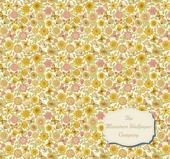 Mellow Yellow - Dollhouse Miniature External Paper-All Scales Available - Papers-Self Adhesive And Fabrics - Miniature Roofing