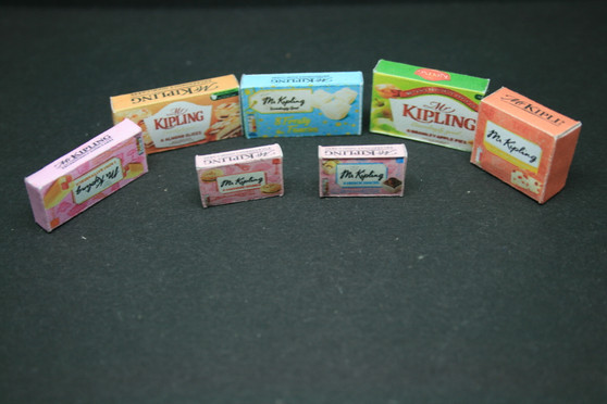 Set of Mr Kipling Boxes - Dollhouse Miniature -12th Scale