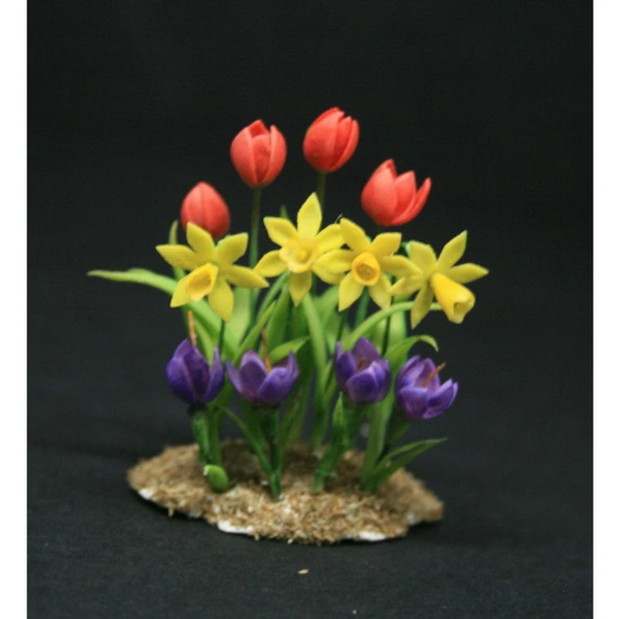 OOAK-Spring-Blooms--Dolls-House-Miniatures--12th-Scale--Cold-Porcelain-Flowers-Miniature Flower - Dollhouse Flower - Garden - Jennifer Khan