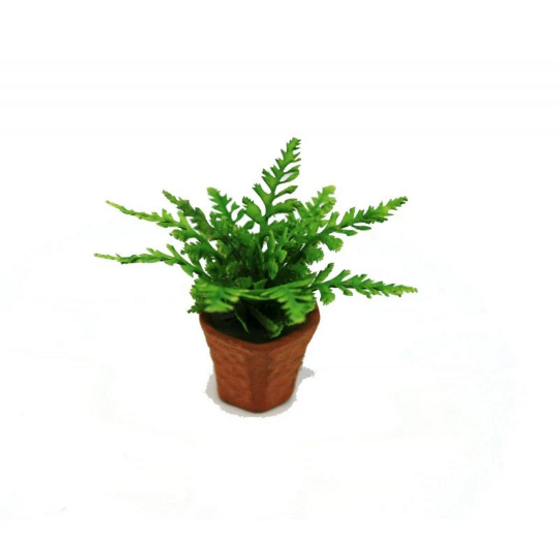 OOAK Polypodium Fern In Pot--Dolls-House-Miniatures--12th-Scale--Cold-Porcelain-Flowers-Miniature Flower - Dollhouse Flower - Garden - Jennifer Khan