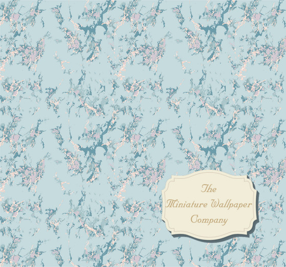 Duck Egg Marble - Luxery Miniature Dollhouse Wallpaper