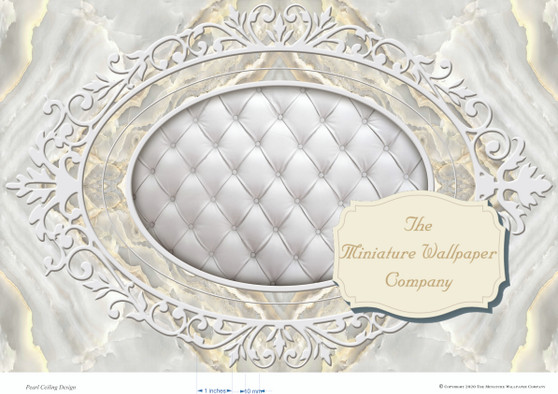 Pearl Ceiling - Dollhouse Wallpaper - Sizes For All Scales Available - Miniature Ceiling Paper - Dollhouse Ceiling