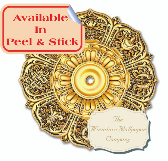 Golden Elegance Ceiling Rose - Dollhouse miniature