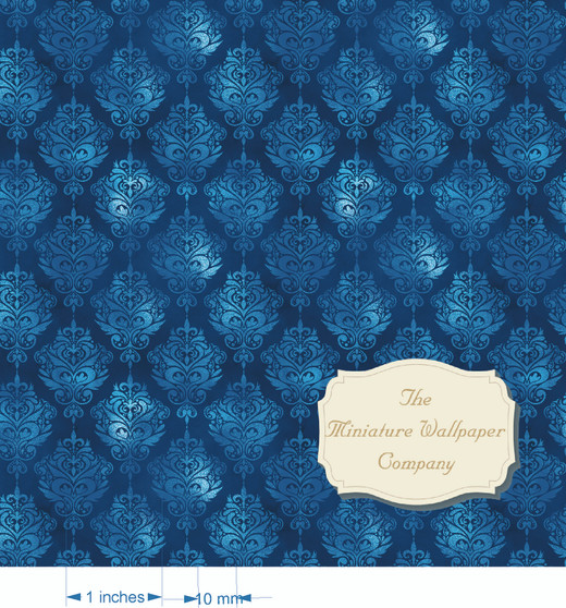 Cerulean Blue Damask