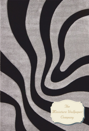Silver And Black Curves Rug