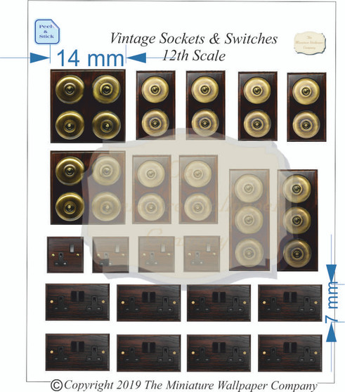 Vintag UK Sockets And Switches Peel And Stick