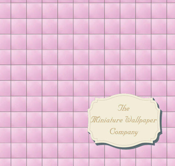 Pink Perfection Tiles - Luxury Dollhouse Miniature Wallpaper - All Scales Available - Papers, Self Adhesive And Fabrics Pink Perfection Tiles - Luxury Dollhouse Miniature Wallpaper - All Scales Available - Papers, Self Adhesive And Fabrics