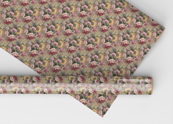 Vintage Rose Blush Dollhouse Miniature Wallpaper - All Scales Available - Papers, Self Adhesive And Fabrics - Dollhouse Wallpaper Luxury DollHouse Wallpaper