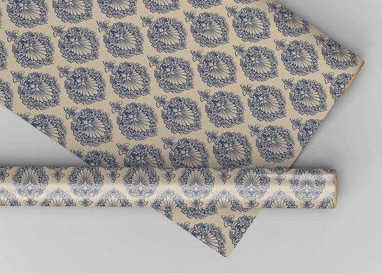 Elwyn Victorian Damask Luxury Miniature Wallpaper - Dollhouse Wallpaper