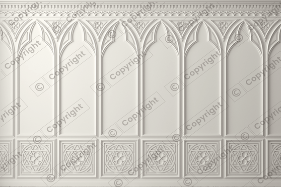 Victorian Gothic Wall Design - All Scales Available - Self Adhesive or Fabric