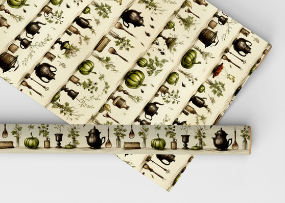 Medieval Food Store Dollhouse Miniature Wallpaper - All Scales Available - Self Adhesive And Fabrics - Miniature