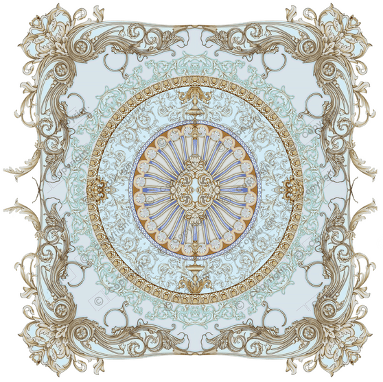 Chantilly Ceiling Blue - Dollhouse Wallpaper - Sizes For All Scales Available - Miniature Ceiling Paper - Dollhouse Ceiling