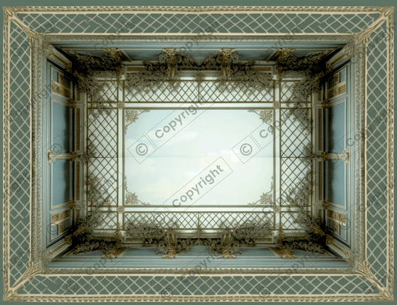 Victorian Trellis Ceiling Design - Dollhouse Wallpaper - All Scales Available - Material Choices - Dollhouse Ceiling - Miniature Ceiling