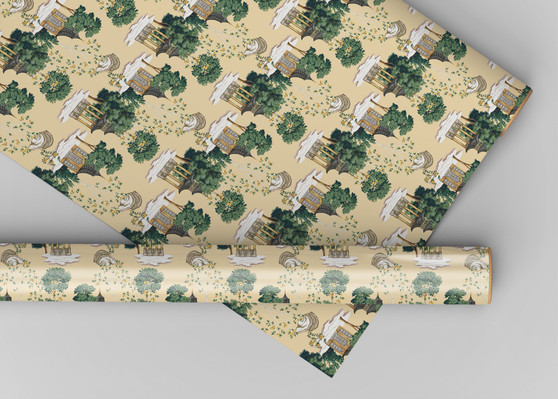 Forest Folly - Dollhouse Miniature Wallpaper - All Scales Available - Papers, Self Adhesive And Fabrics