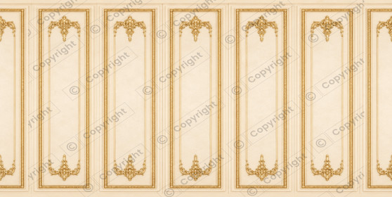 The Gilded Riviera Panel - Dollhouse Miniature Wallpaper - All Scales Available - Papers, Self Adhesive And Fabrics