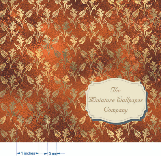 Golden Shimmer Shells - Luxery Miniature Dollhouse Wallpaper