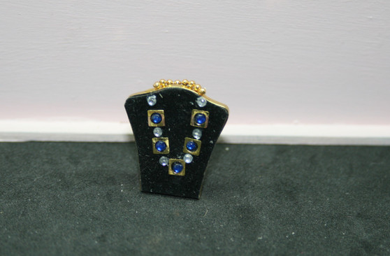 Jewellery Display 8 - Single  - Gold & Multy Colour Stones - 1:12 scale miniature