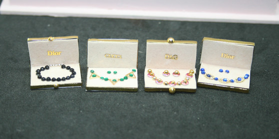 Jewellery Set 16 - Set - Set of  4 Jewelley Display - 1:12 scale miniature