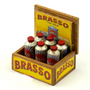 Brasso in Wooden Box Counter Display - Dolls House Miniature - 12th Scale