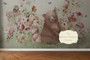 Woodland Bear Mural Dollhouse Miniature Wallpaper - All Scales Available - Paper, Self Adhesive or Fabric - Miniature Paper