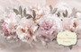 Peony Mural Mural  Dollhouse Miniature Wallpaper - All Scales Available - Paper, Self Adhesive or Fabric - Miniature Paper