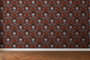 Gothic. Deep Red Skulls Luxury Dollhouse Wallpaper - Miniature Wallpaper - Miniature Flooring